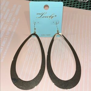 and lovely gold-toned, open teardrop dangle earrings